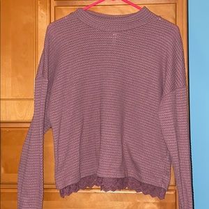 Sweater with lace bottom